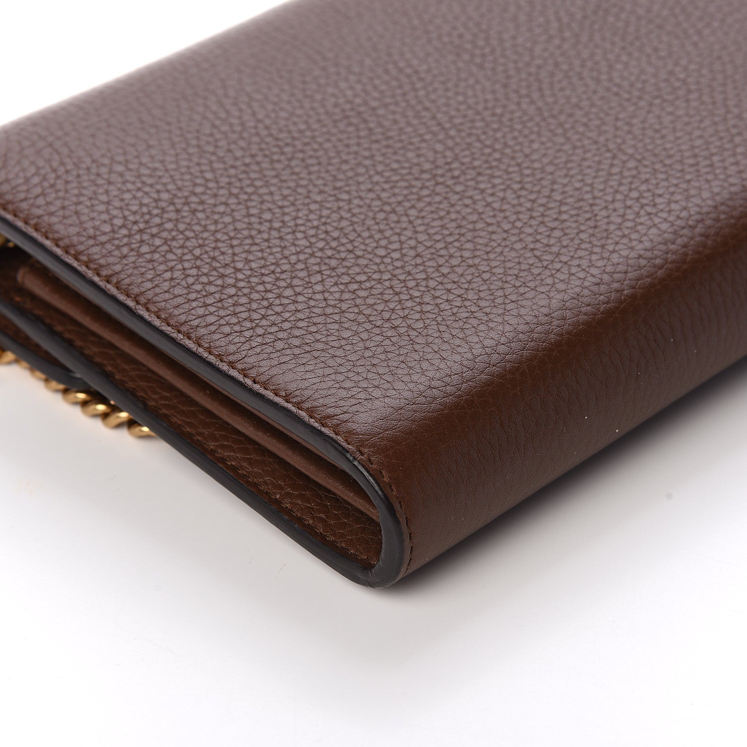 Gucci Cellarius Calfskin GG Marmont Chain Wallet Nut Brown 5 of 9