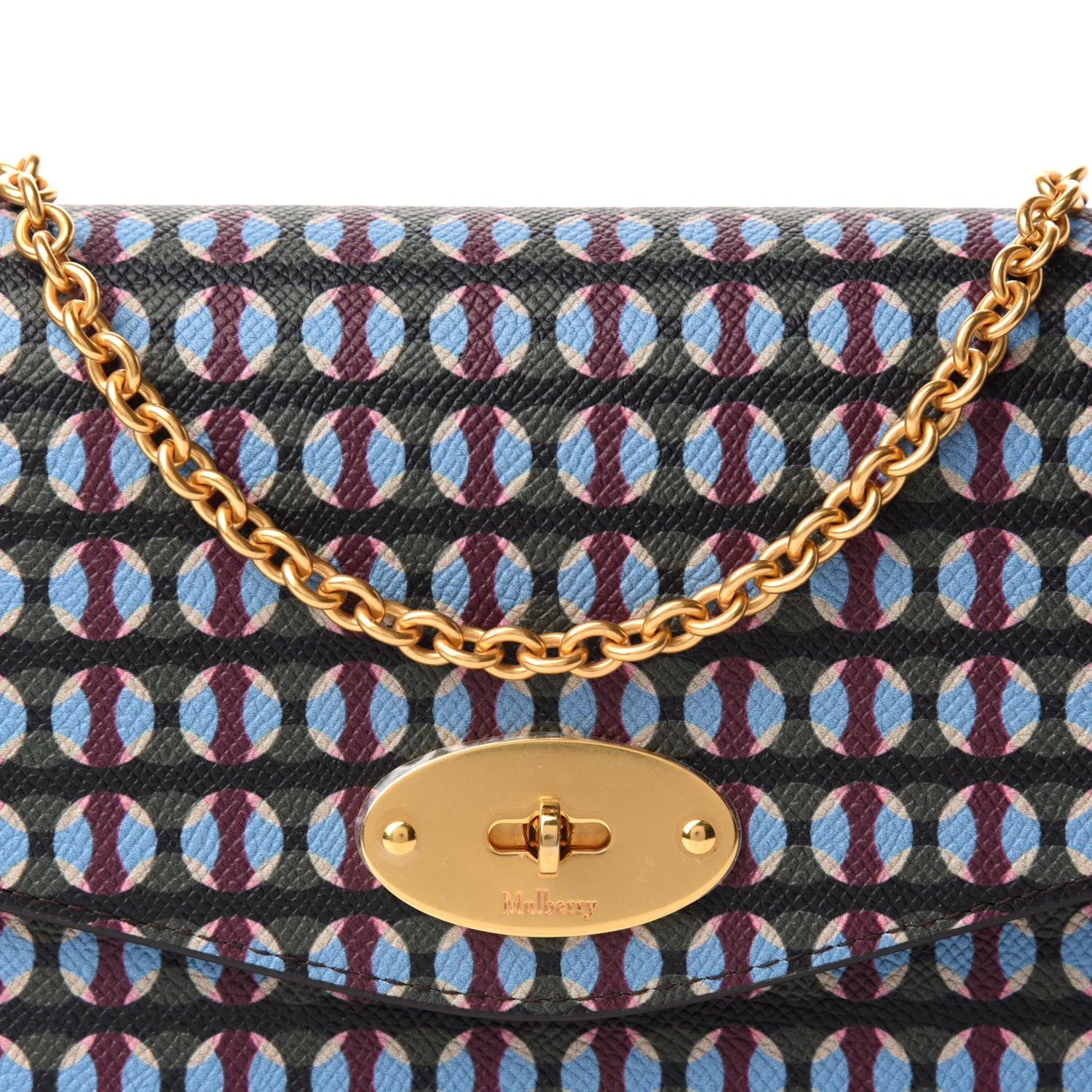 Mulberry Saffiano Multi Dots Small Darley Satchel Dark Moss 9 of 9