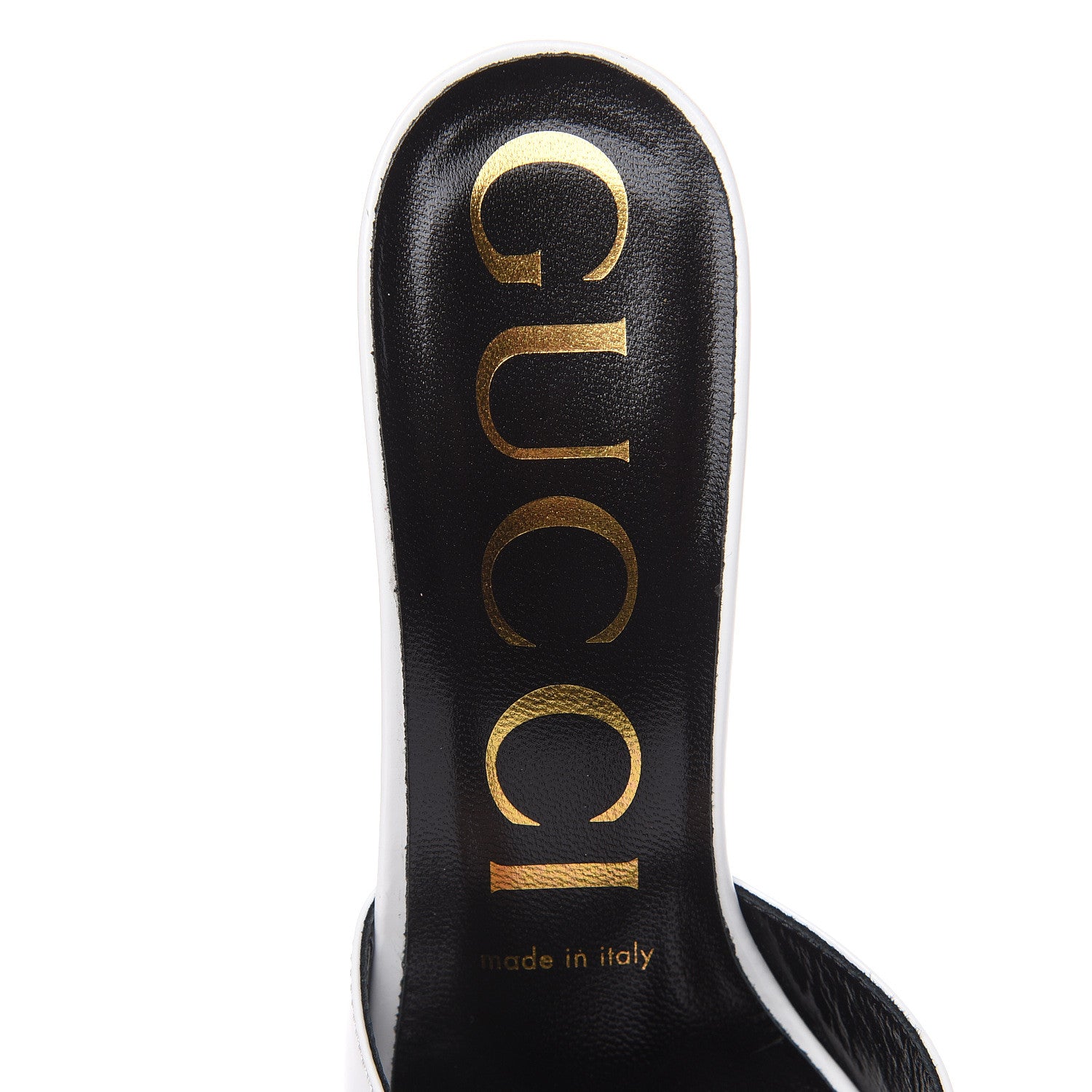 Gucci Polished Calfskin Scarlet Mid Heel Slide Sandals 35.5 Great White 6 of 9