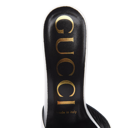 Gucci Polished Calfskin Scarlet Mid Heel Slide Sandals 35.5 Great White 6 of 9