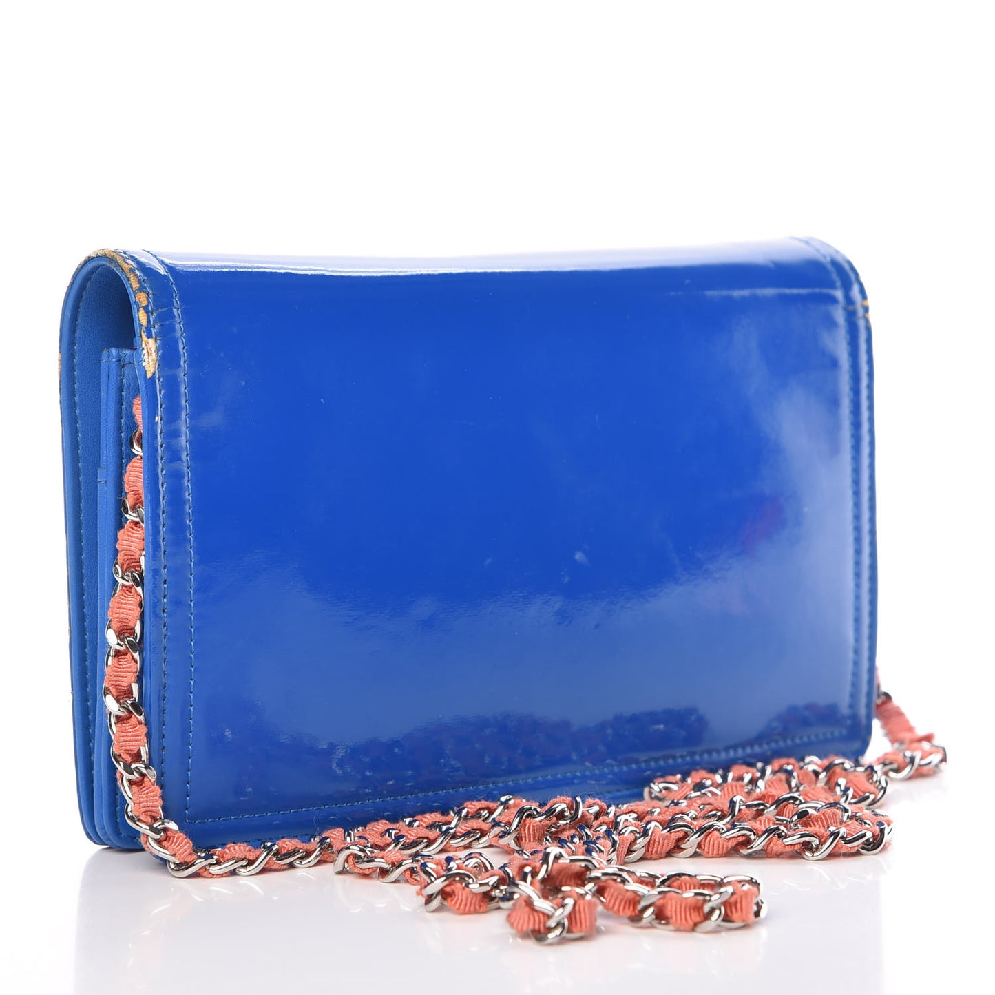 Vinyl Lipstick Wallet On Chain WOC Dark Blue