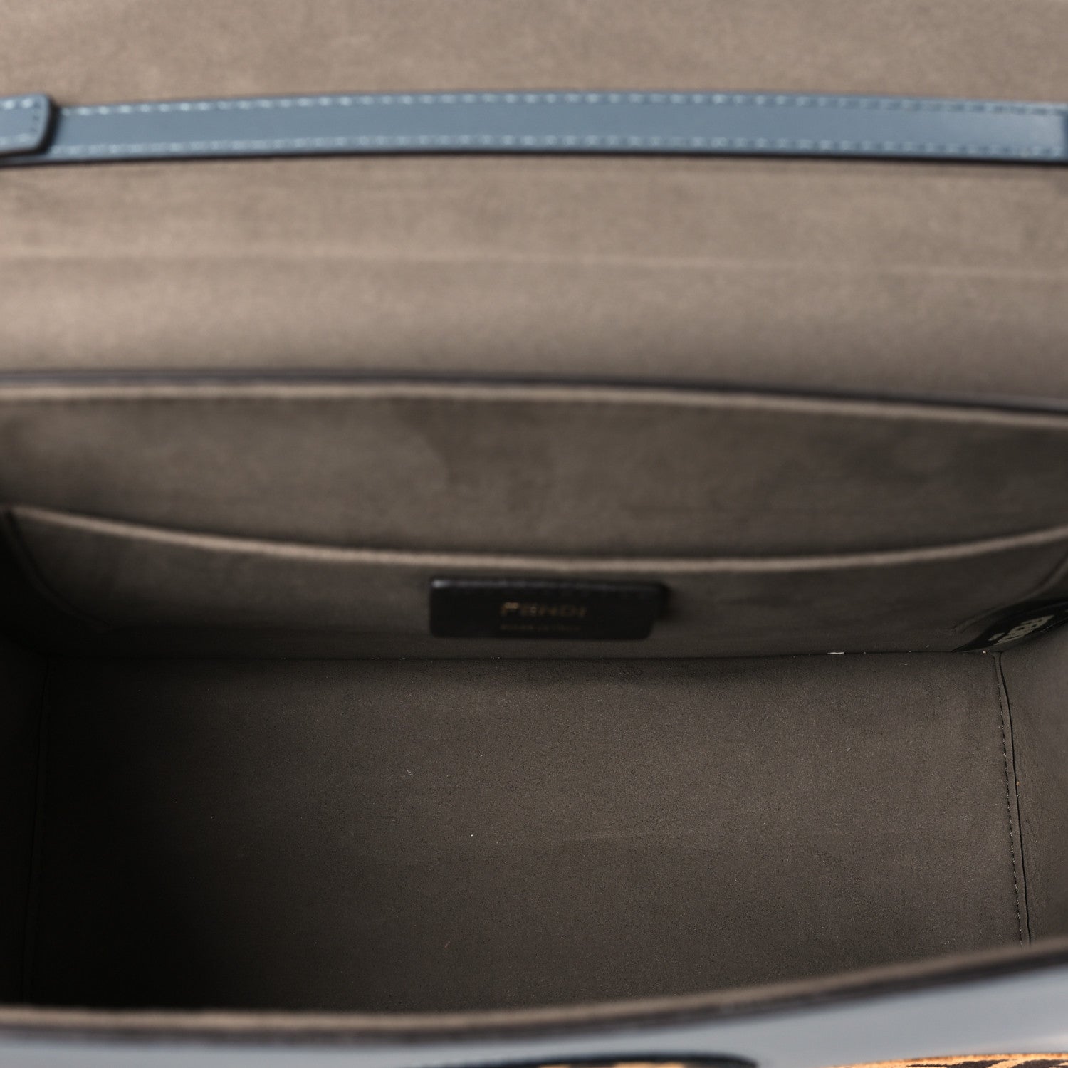 Fendi Vitello Century F is Fendi Bi-Color FF 1974 Embossed Kan I Shoulder Bag Blue 5 of 9