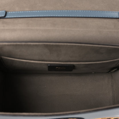 Fendi Vitello Century F is Fendi Bi-Color FF 1974 Embossed Kan I Shoulder Bag Blue 5 of 9