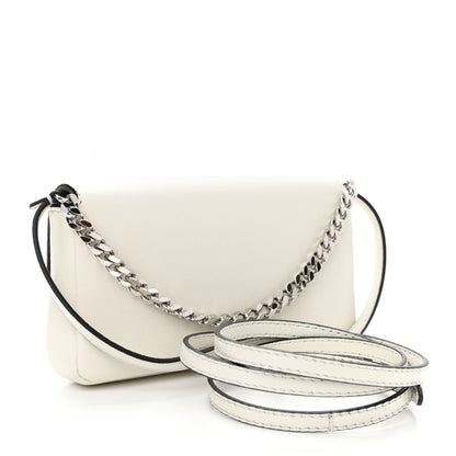 Fendi Nappa Rabbit Fox Fur Micro Buggie Baguette White Nirvana Black 3 of 11