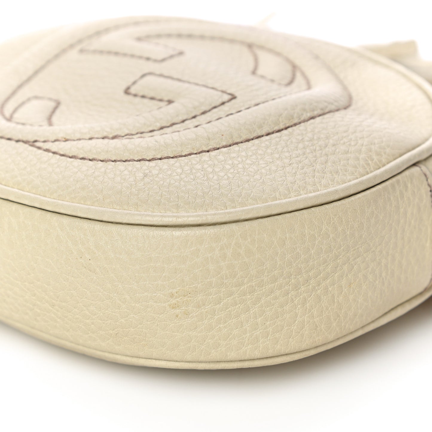 Pebbled Calfskin Mini Soho Chain Bag Off White