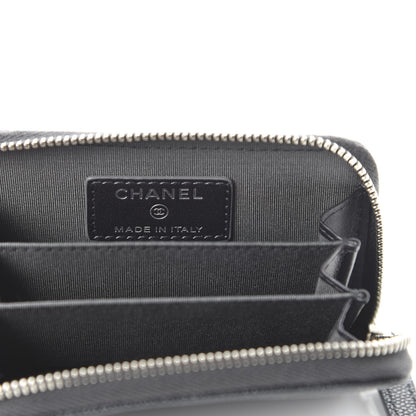 Chanel Metallic Caviar Quilted CC Zip Around Coin Purse Wallet Dark Grey 8 of 11
