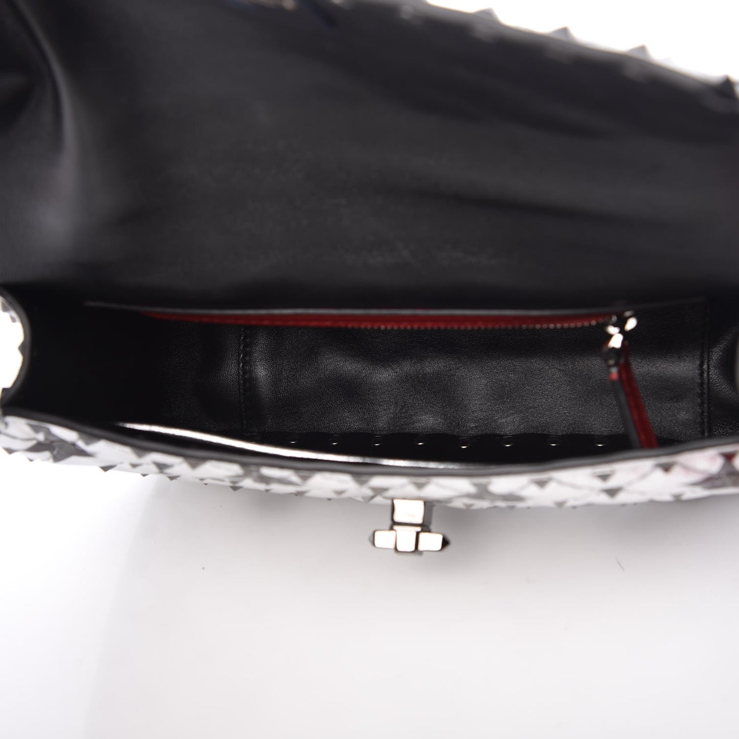 Metallic Lambskin Medium Star Rockstud Spike Shoulder Bag Silver