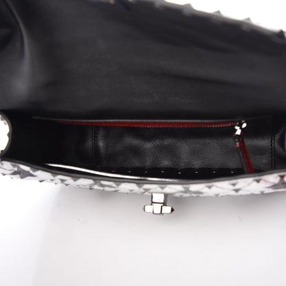 Valentino Garavani Metallic Lambskin Medium Star Rockstud Spike Shoulder Bag Silver 5 of 6