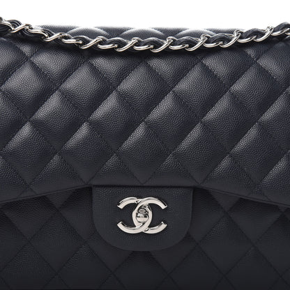 Chanel Caviar Quilted Jumbo Double Flap Navy Blue 10 of 10