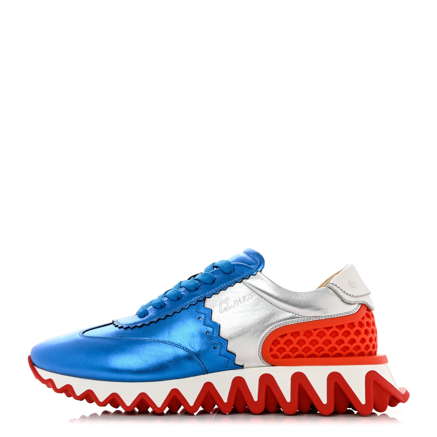 Christian Louboutin Laminated Nappa Neoprene Calfskin Mens Loubishark Sneakers 44 Multicolor 1 of 8