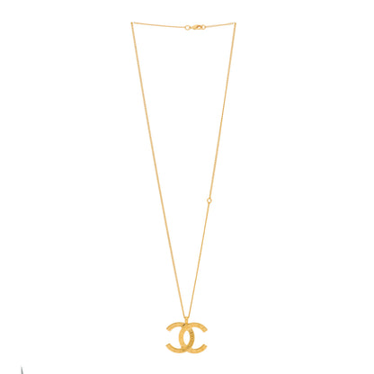 Chanel Metal CC Paris Button Necklace Gold 3 of 4