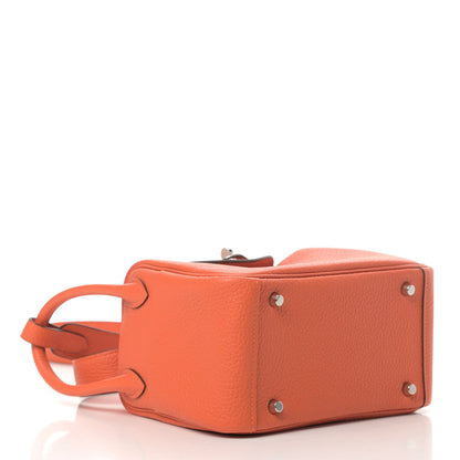 Hermes Taurillon Clemence Mini Lindy 20 Feu 3 of 4