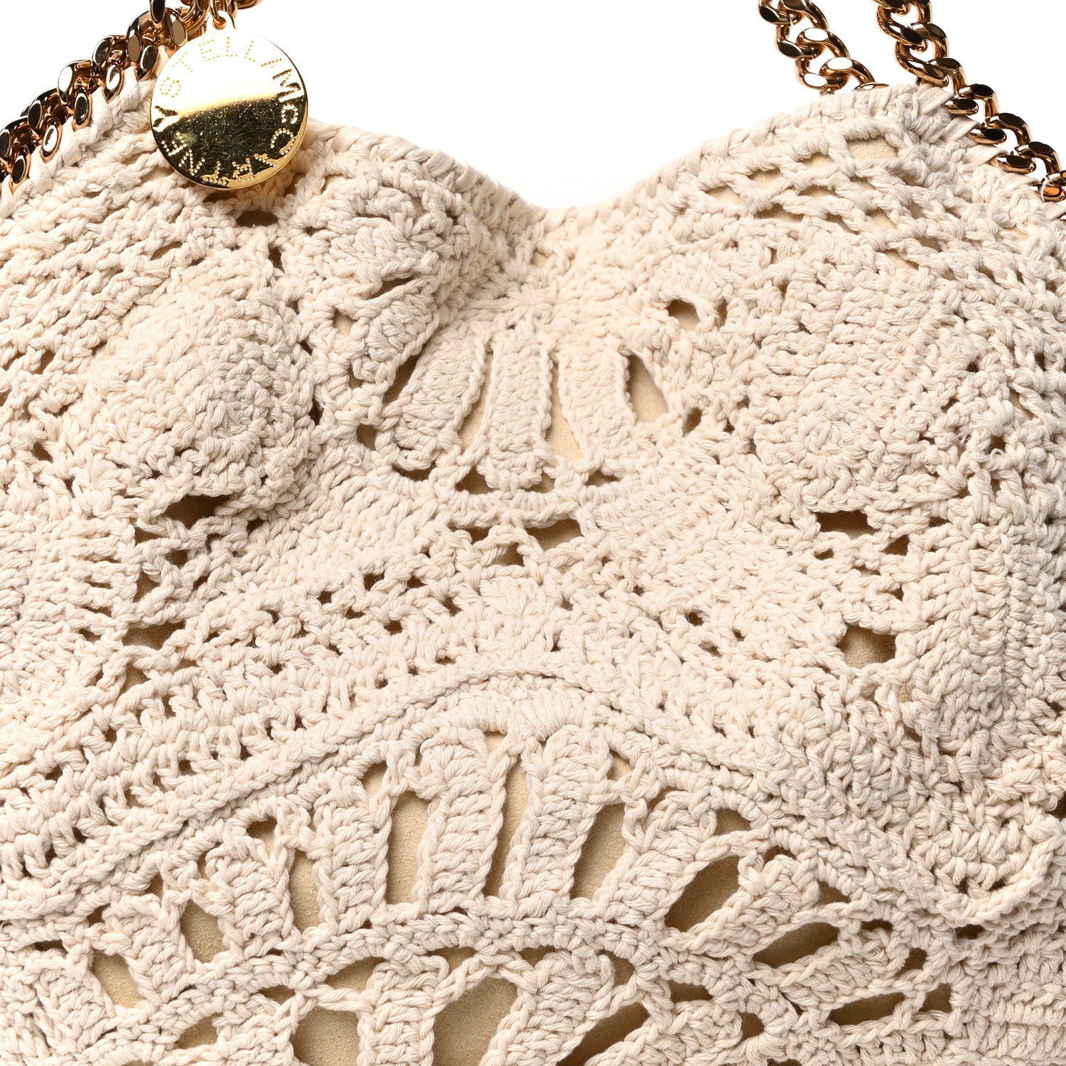 Stella McCartney Cotton Crochet Falabella Ajouree Tote Bag White 8 of 10