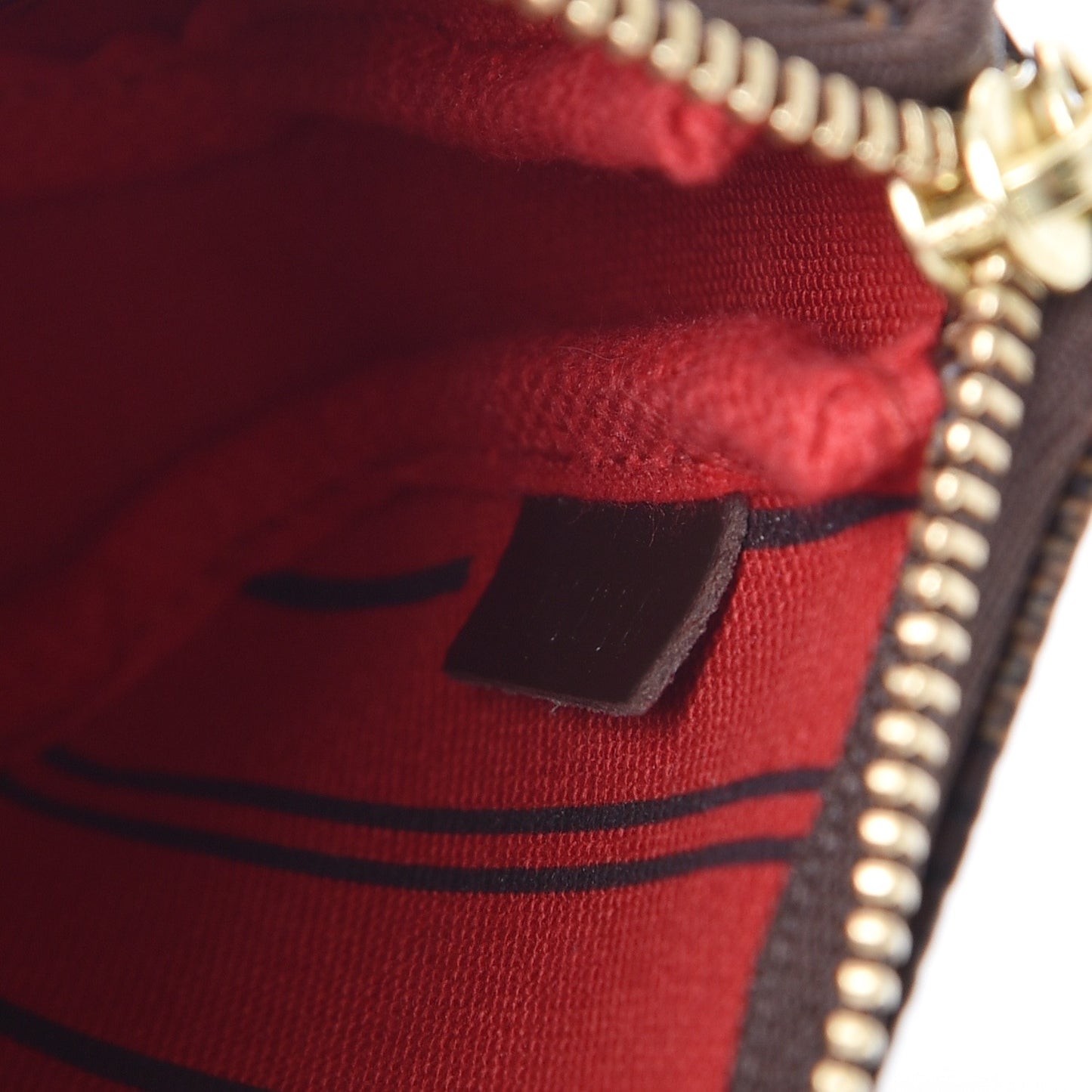 Damier Ebene Complice Trunks and Bags Mini Pochette Accessories Red