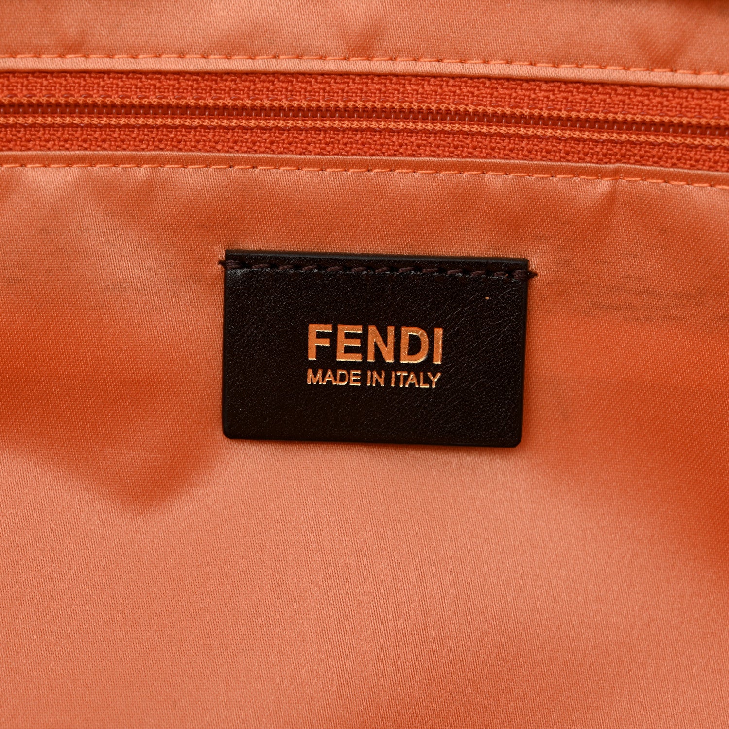 Fendi Metallic Lurex Zucca Medium Roll Tote Arancio 6 of 13