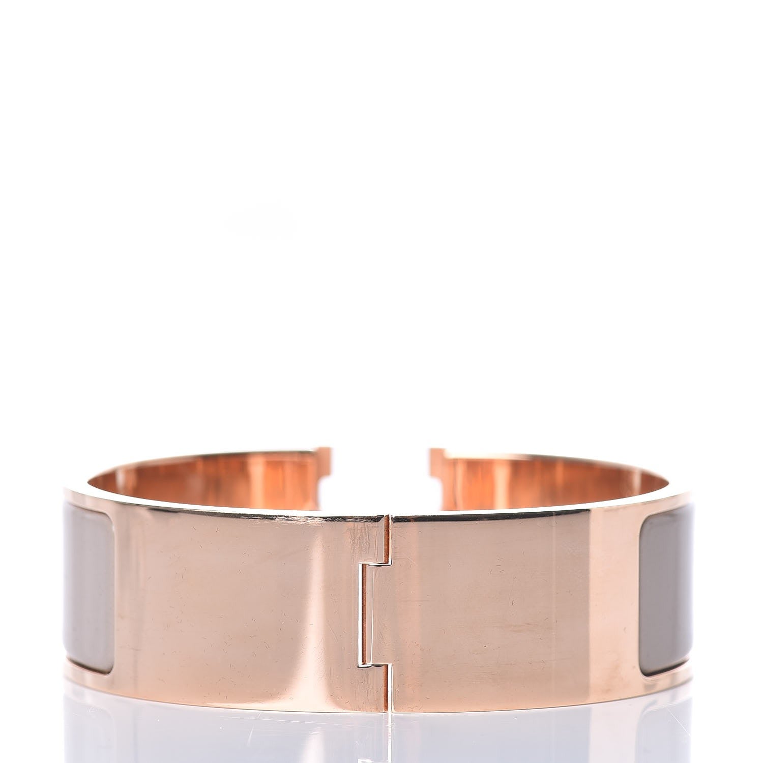 Hermes Enamel Wide Clic Clac H Bracelet GM Marron Glace 3 of 6