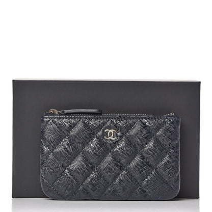 Chanel Caviar Quilted Small Cosmetic Case Navy Blue 8 of 8