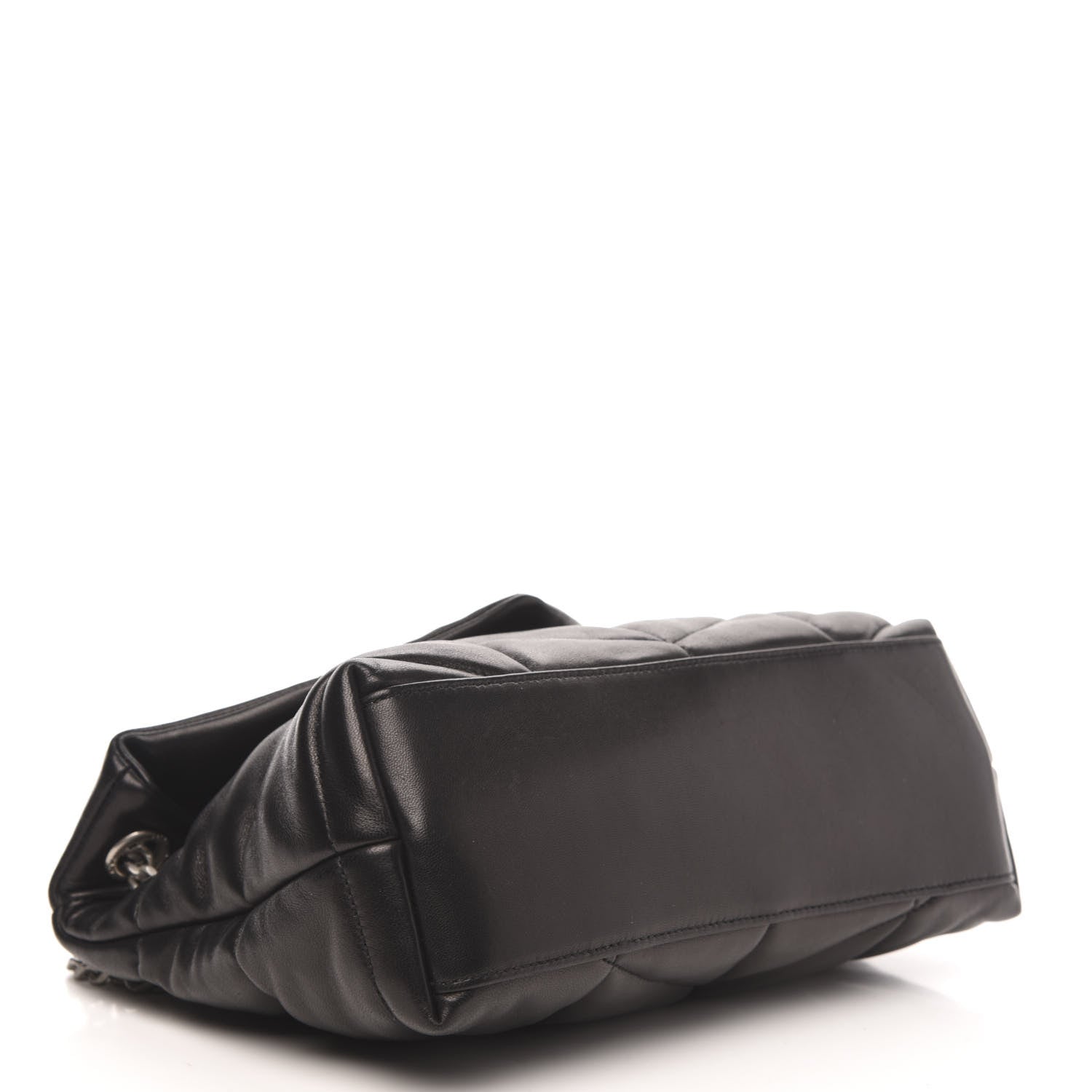 Saint Laurent Lambskin Quilted Small Loulou Puffer Monogram Chain Satchel Black 4 of 12