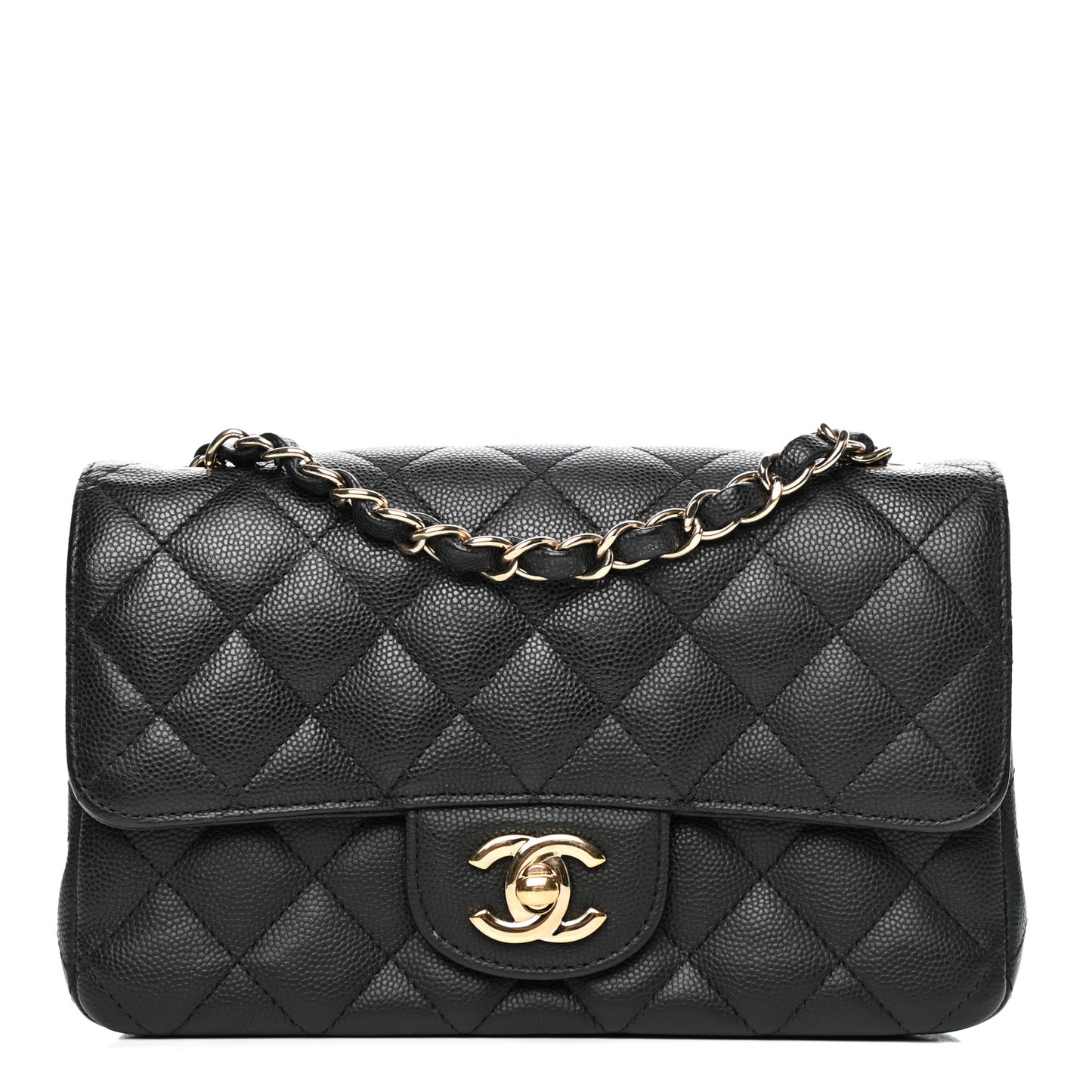 Caviar Quilted Mini Rectangular Flap Black