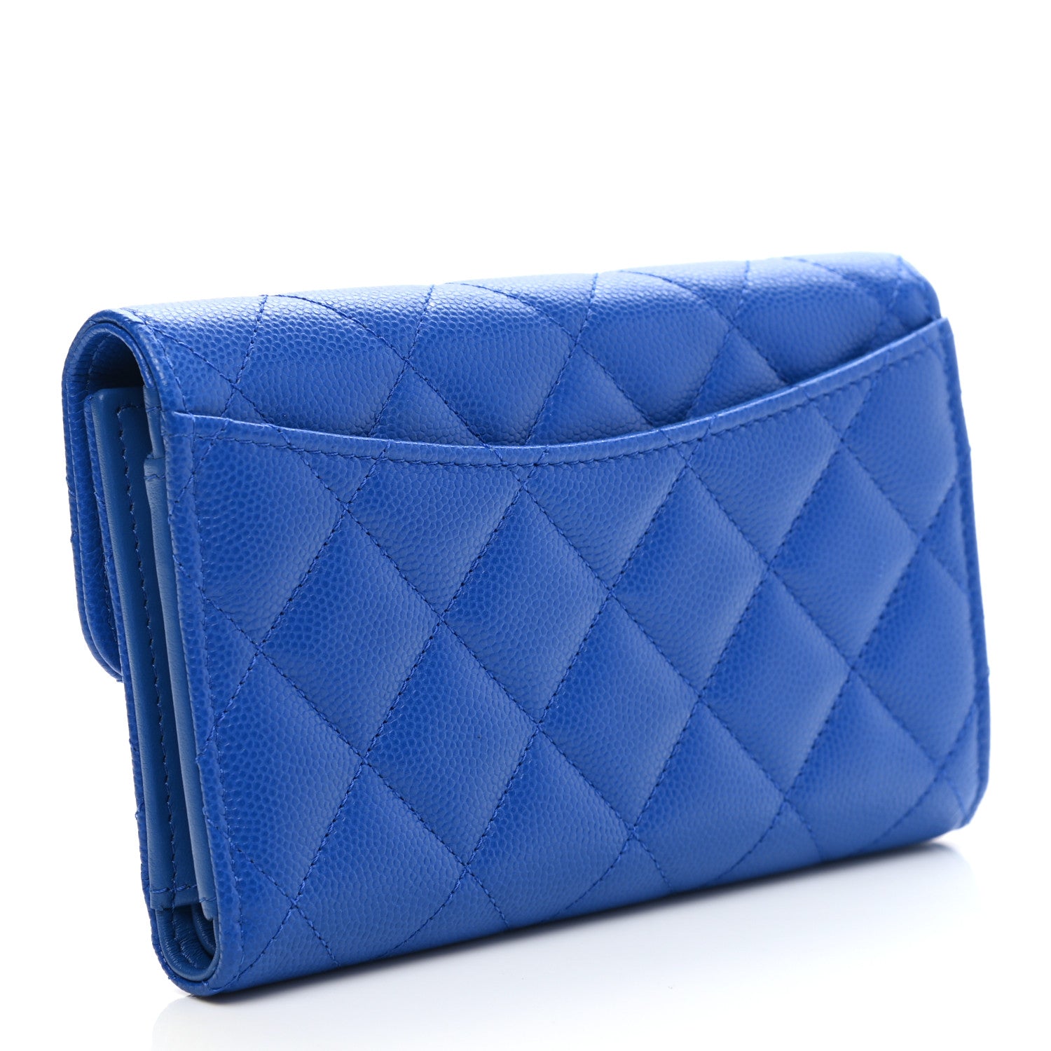 Chanel Caviar Quilted Medium Flap Wallet Blue 3 of 7