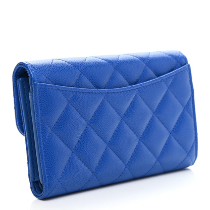 Chanel Caviar Quilted Medium Flap Wallet Blue 3 of 7
