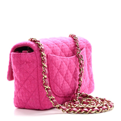 Chanel Tweed Quilted Mini Rectangular Flap Fuchsia 3 of 11