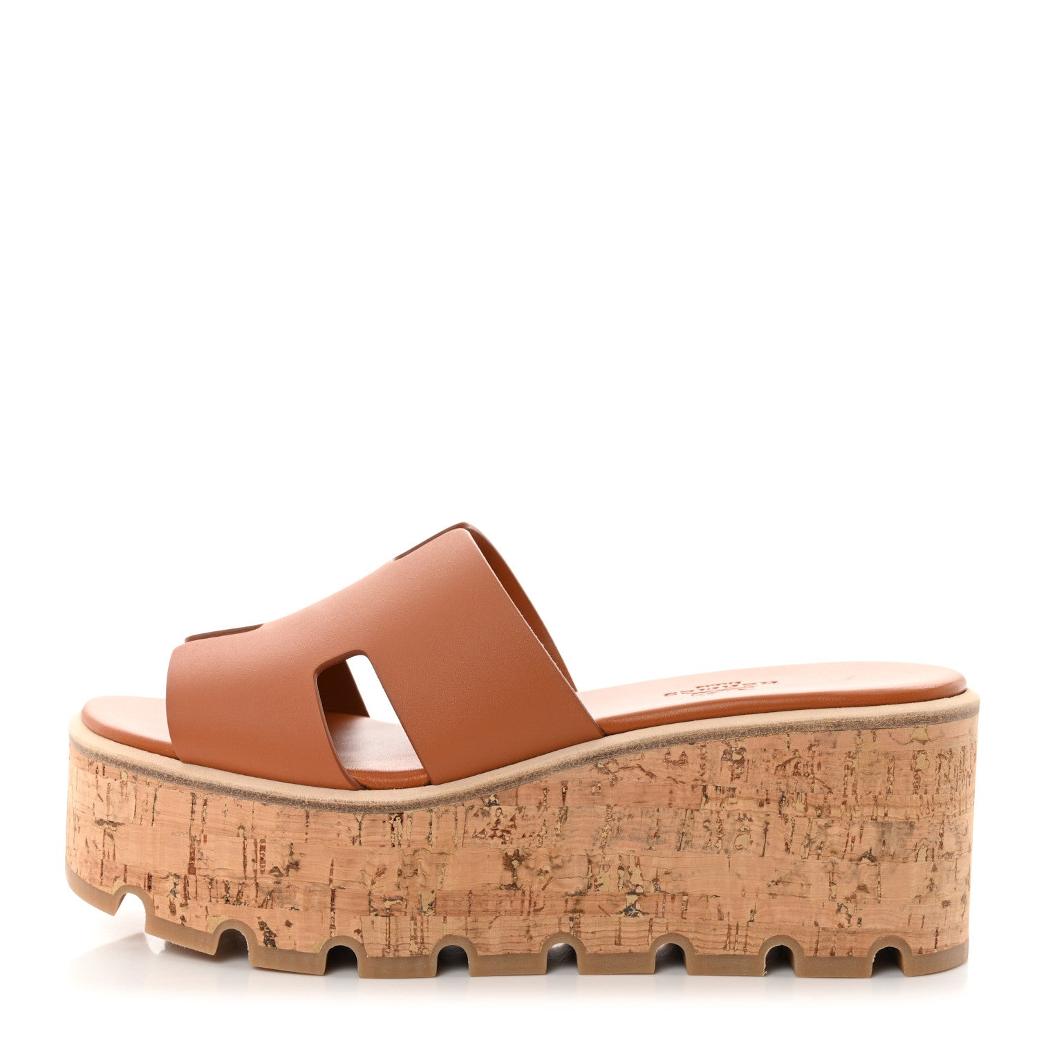 Hermes Calfskin Cork Eze 30 Sandals 35 Marron Glaise 1 of 9
