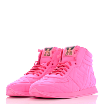 Fendi X NICKI MINAJ Lycra Macro FF Embossed Prints On High Top Sneakers 40 Pink 3 of 8