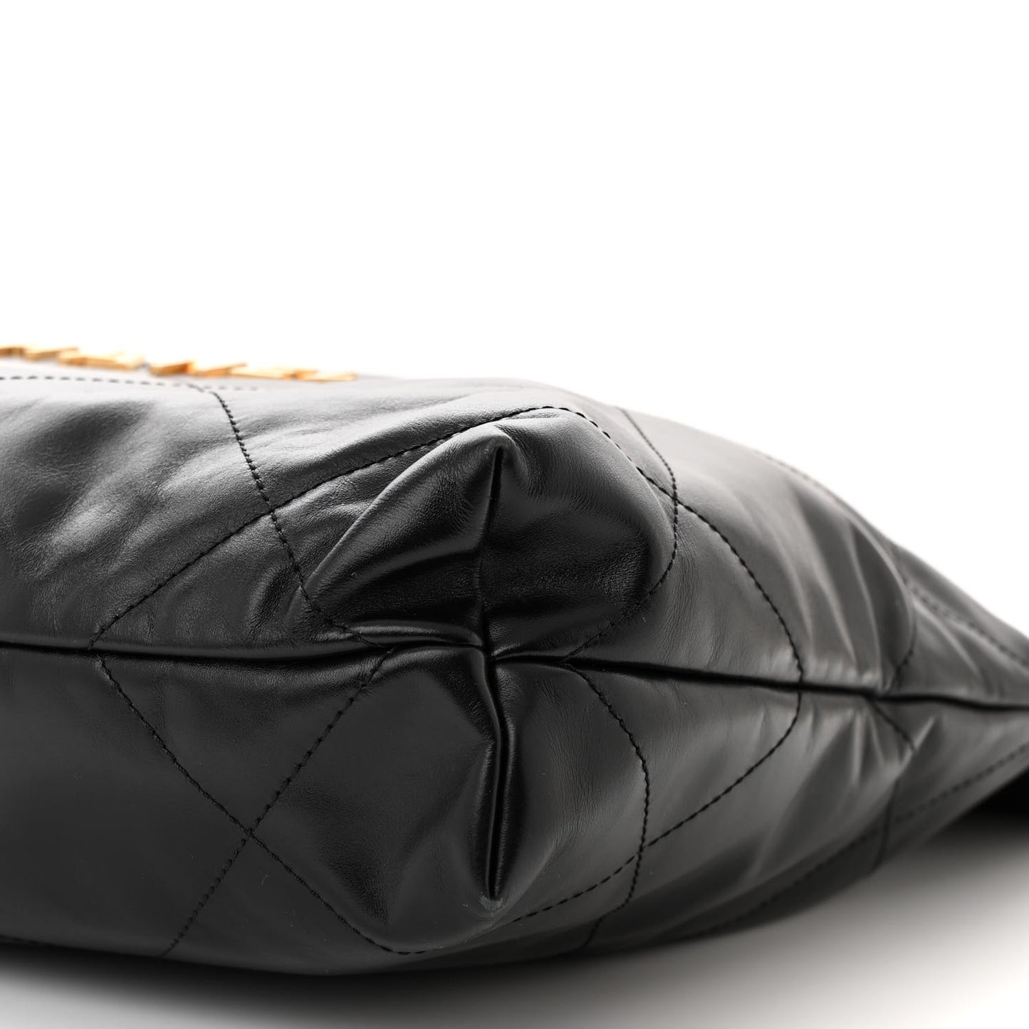 Shiny Calfskin Quilted Small Chanel 22 Black