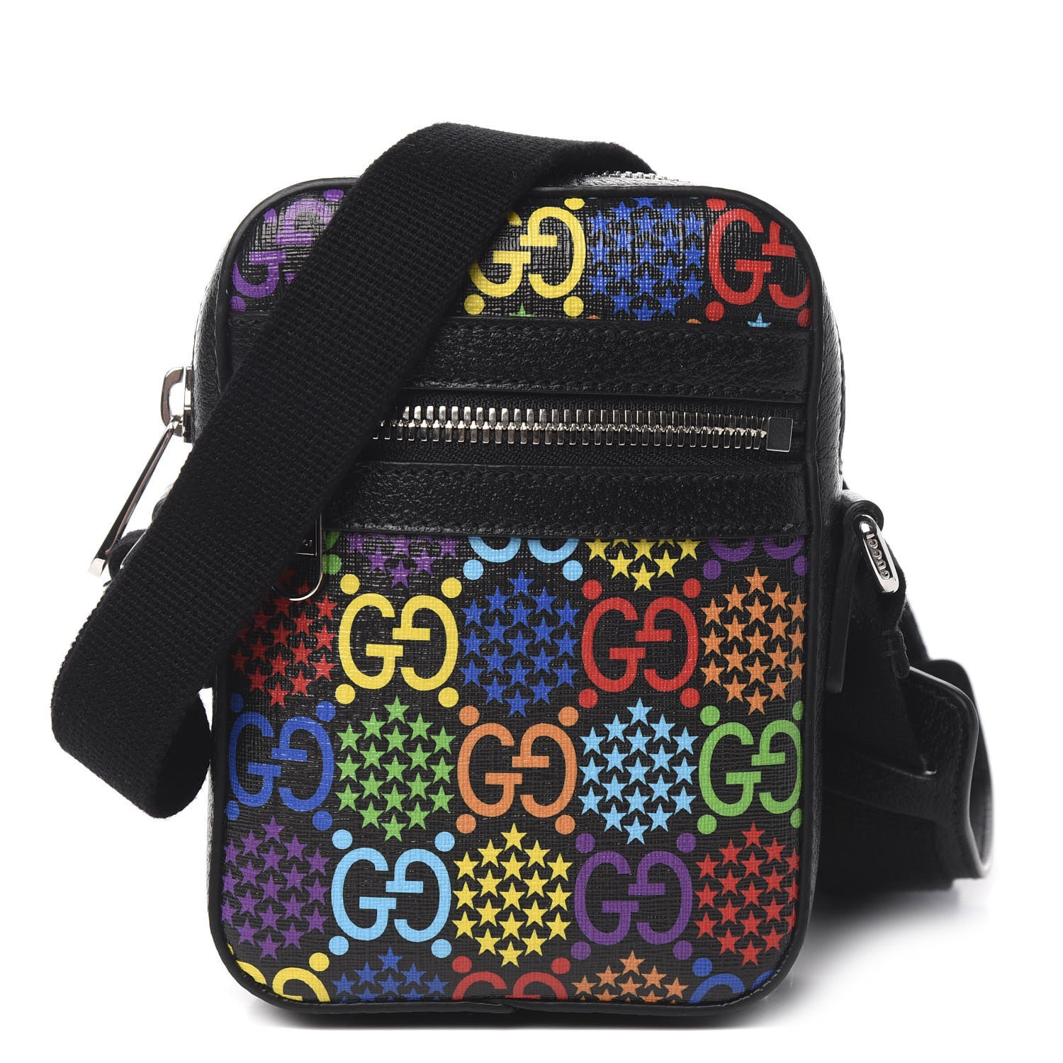 Gucci GG Supreme Monogram Psychedelic Messenger Bag Black 1 of 10