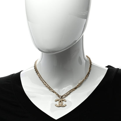 Chanel Crystal CC Multi Strand Chain Necklace Gold 2 of 4
