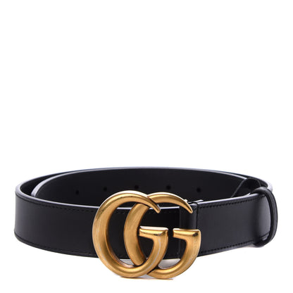 Gucci Calfskin Double G 30mm Belt 80 32 Black 1 of 5