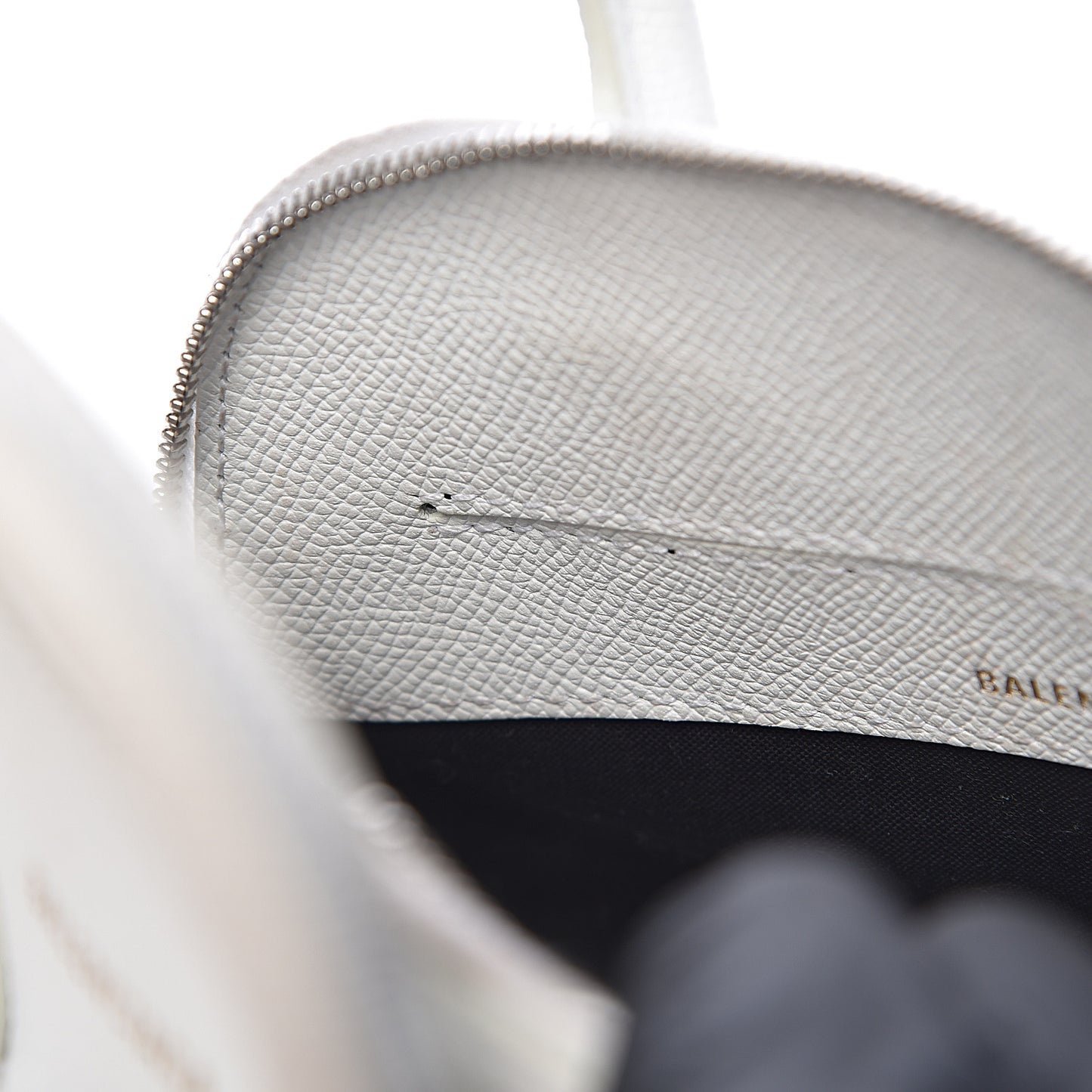 Grained Calfskin XXS Ville Top Handle Bag White Black