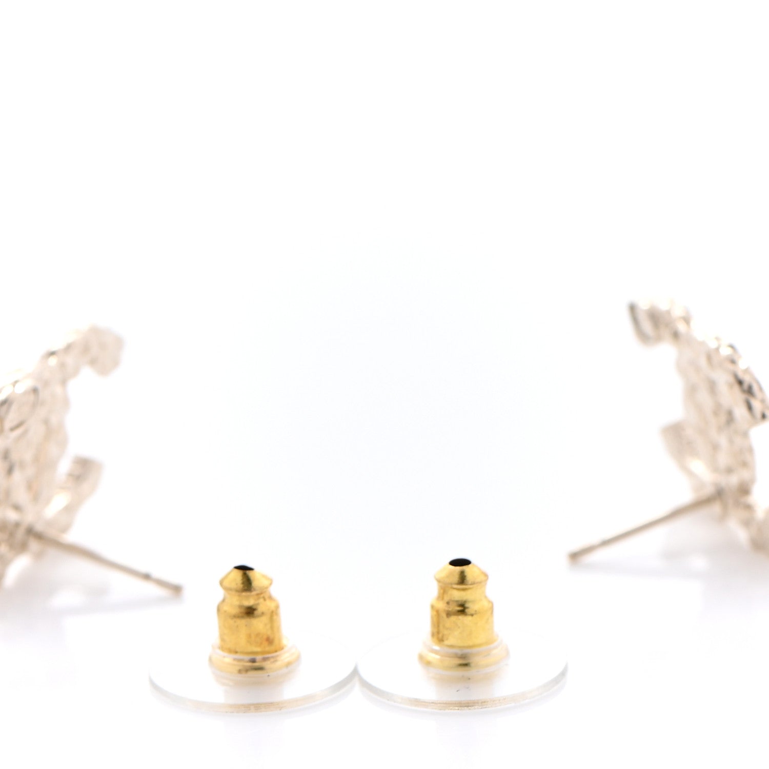 Chanel Crystal CC Earrings Gold 3 of 4