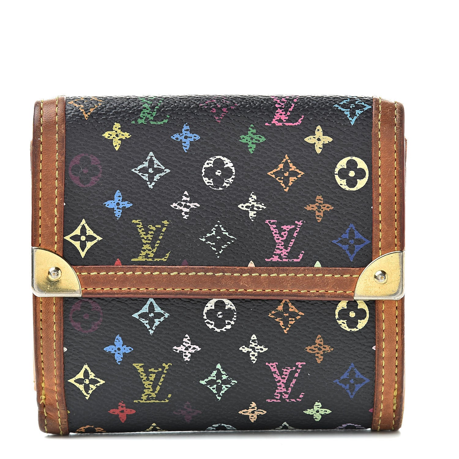 Louis Vuitton Monogram Multicolor Porte-Monnaie Billets Wallet Black 1 of 16