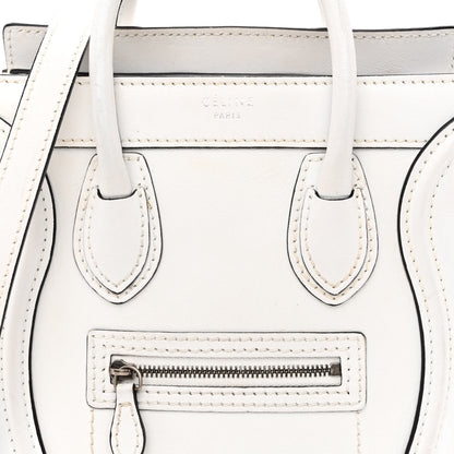 Celine Smooth Calfskin Nano Luggage White 8 of 13