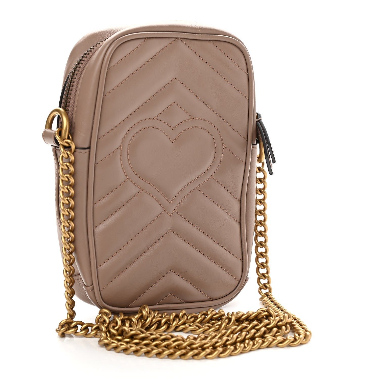 Gucci Calfskin Matelasse Mini GG Marmont Crossbody Bag Porcelain Rose 3 of 11