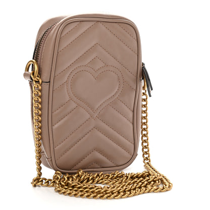 Gucci Calfskin Matelasse Mini GG Marmont Crossbody Bag Porcelain Rose 3 of 11