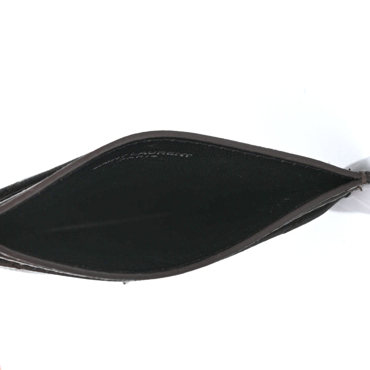 Grain De Poudre Matelasse Chevron Monogram Credit Card Case Coal