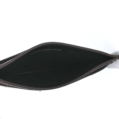 Saint Laurent Grain De Poudre Matelasse Chevron Monogram Credit Card Case Coal 4 of 4