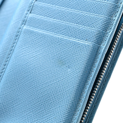 Prada Saffiano Metal Compact Wallet Mare 8 of 14