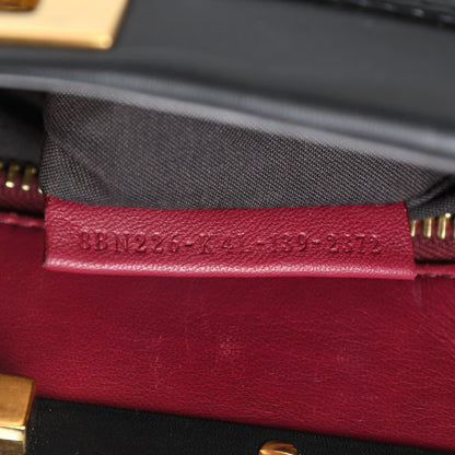 Fendi Vitello Morgan Shiny Nappa Medium Peekaboo Iconic Satchel Black Ciliegia 9 of 13
