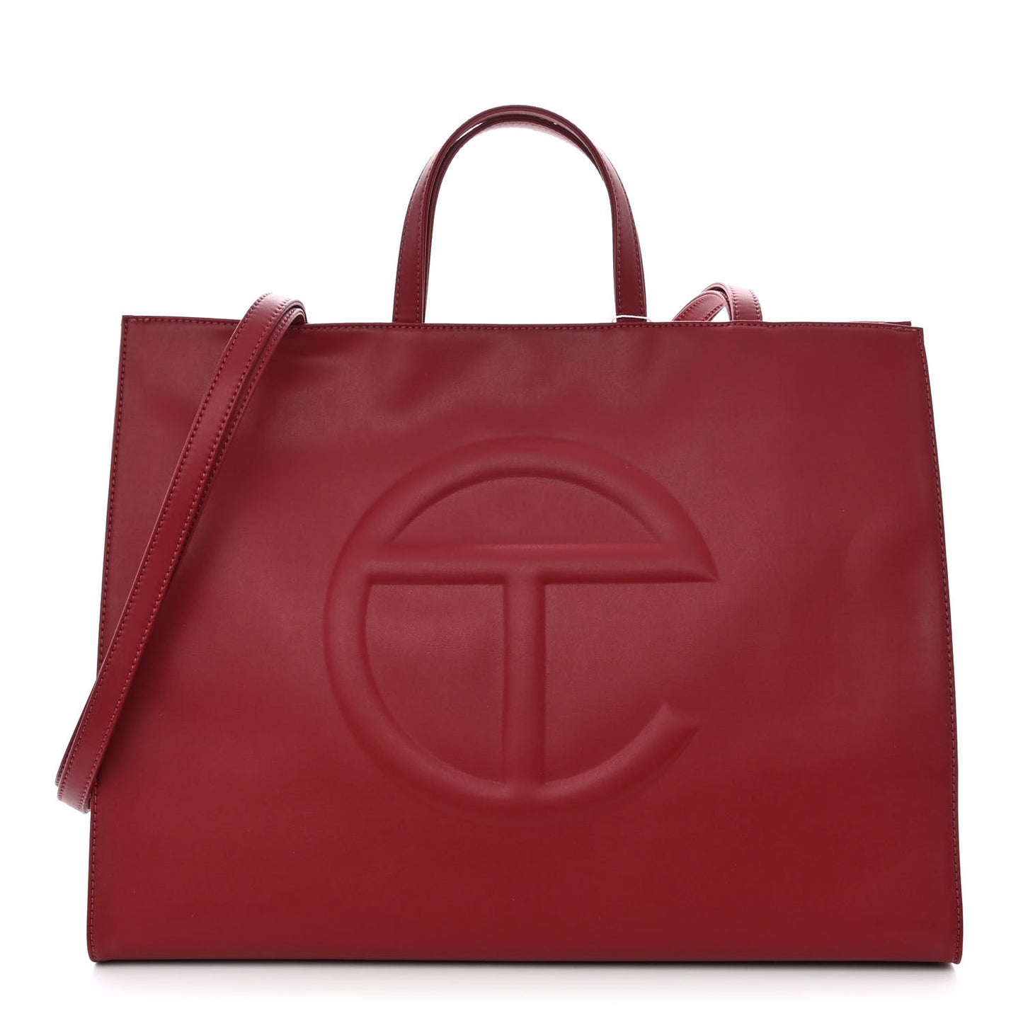 Vegan Leather Large Shopping Bag Oxblood