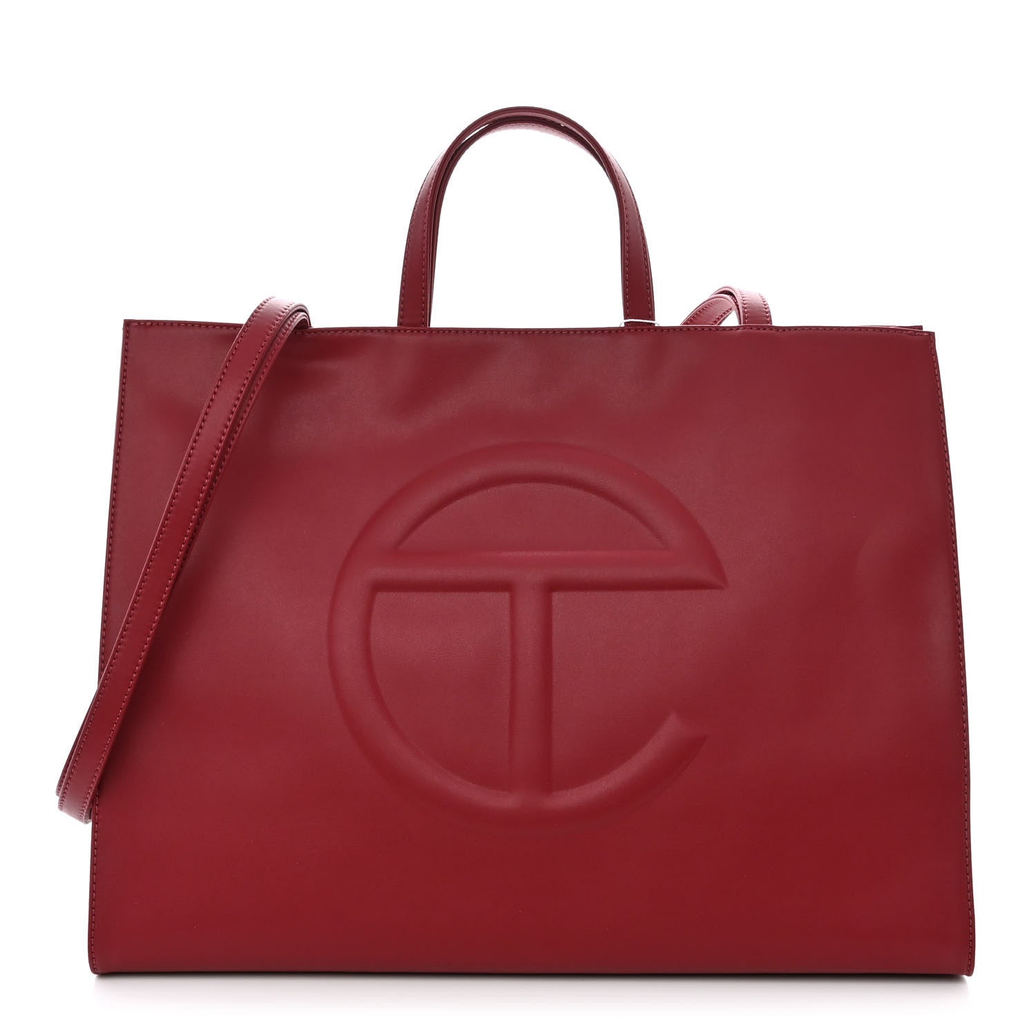 Telfar Vegan Leather Large Shopping Bag Oxblood 1 of 11