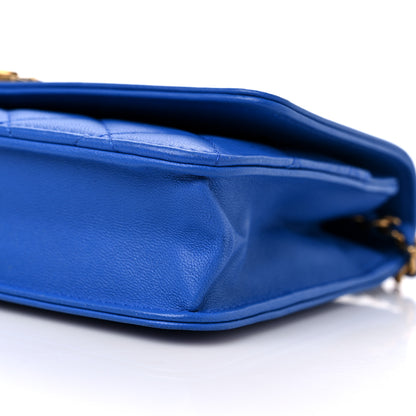 Chanel Lambskin Quilted Boy Wallet On Chain WOC Blue 10 of 15