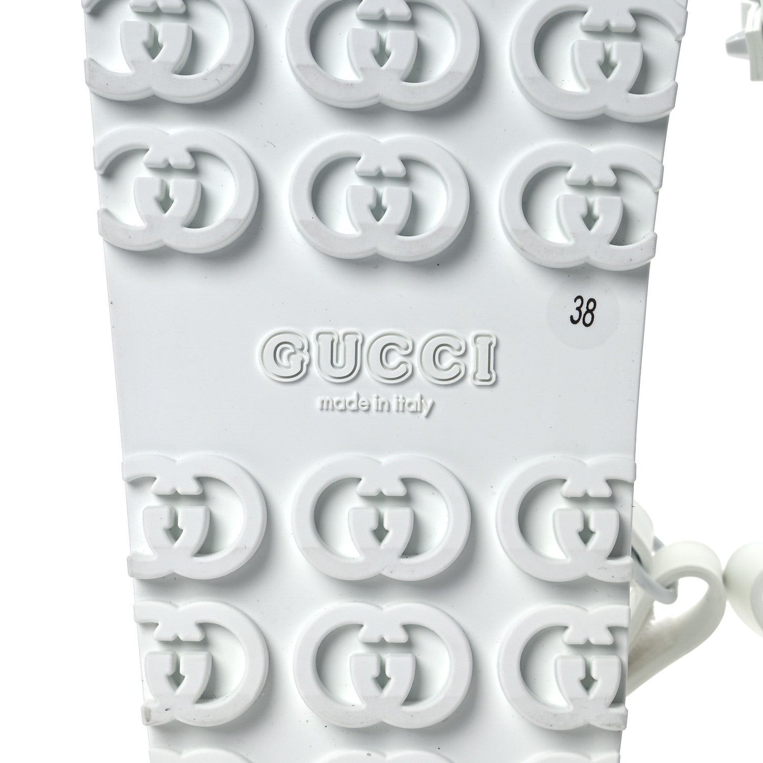 Gucci Soft Rubber Horsebit Touch Womens Strapped Sandals 38 Great White 8 of 11