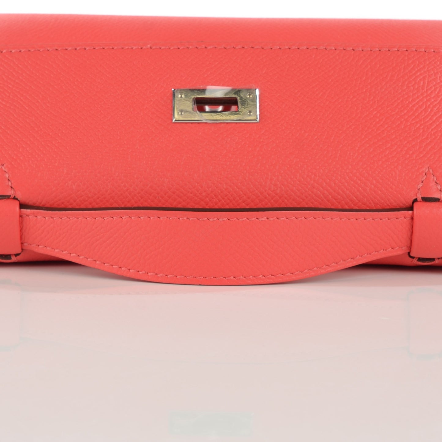 Epsom Kelly Pochette Clutch Rouge Pivoine