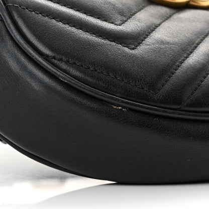 Gucci Calfskin Matelasse GG Marmont Belt Bag 75 30 Black 9 of 17
