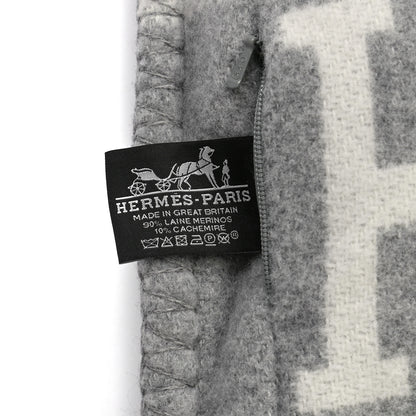 Hermes Wool Cashmere Avalon III Pillow PM Ecru Gris Clair 3 of 3