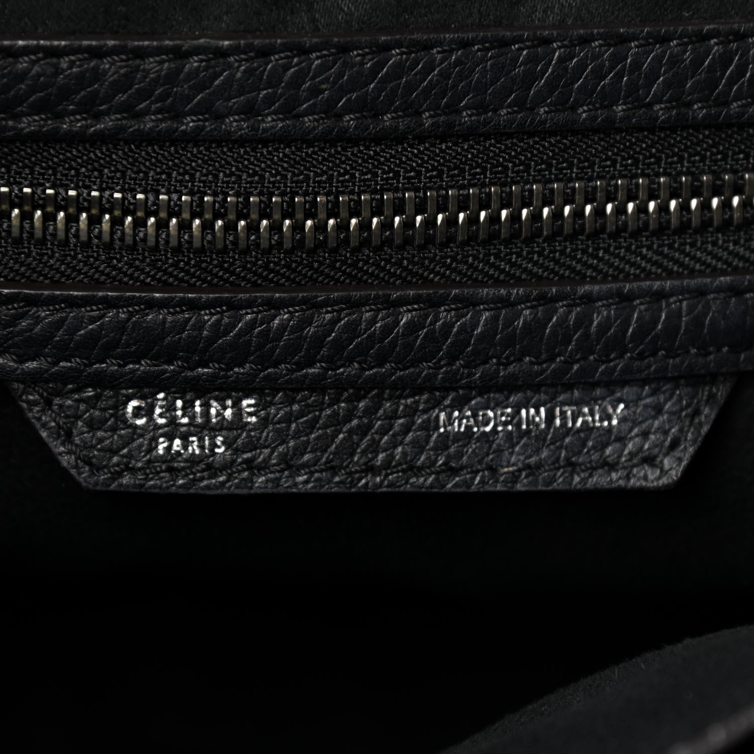 Celine Drummed Calfskin Mini Luggage Black 6 of 14